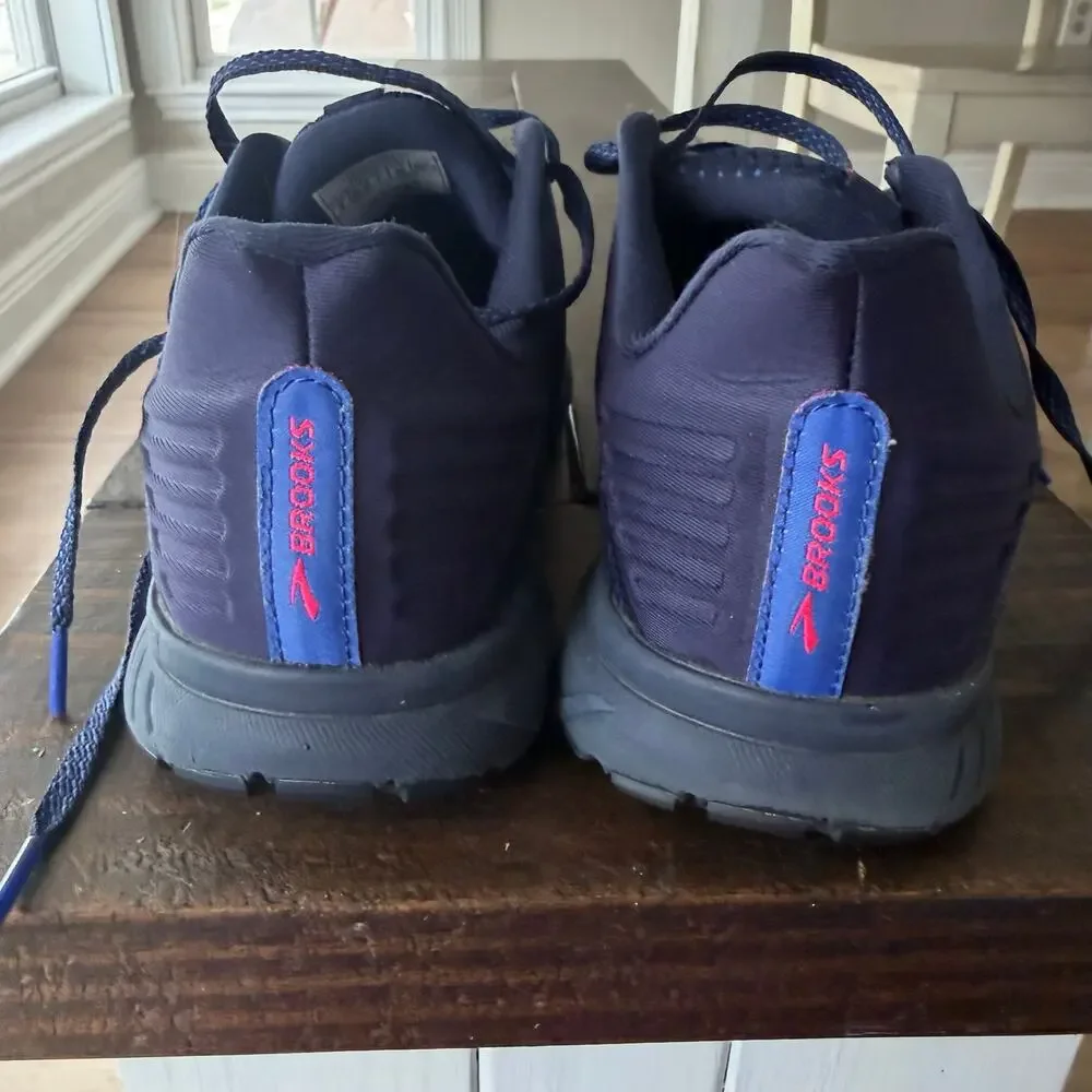 Brooks Navy Sneakers with Pink Purple Logo